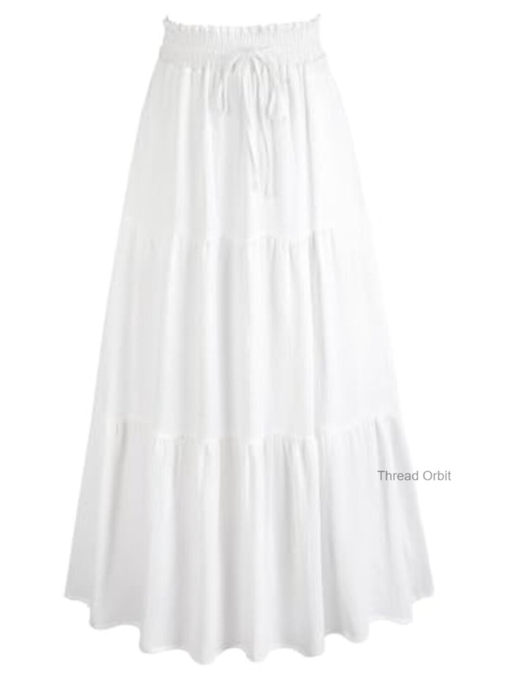 Flowy Tiered Ruffle Maxi Skirt with Pockets High Waisted A-Line